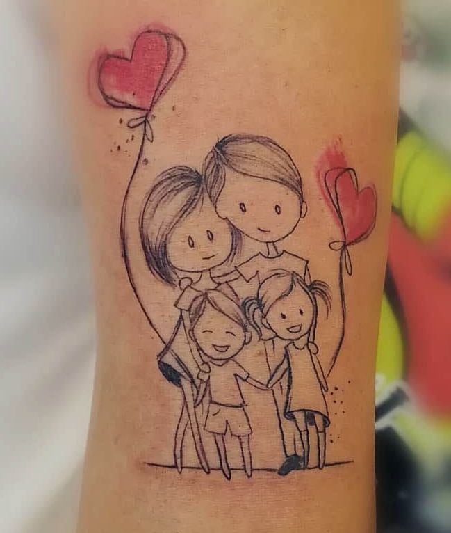 Tatuaggio Tattoo Famiglia Stilizzato