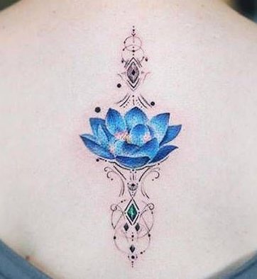 Tatuaggio Tattoo Fiore di Loto Azzurro