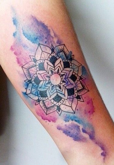 Tatuaggio Tattoo Mandala Acquerello Watercolor