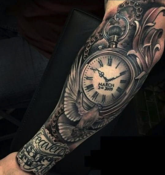 Tatuaggio Tattoo Orologio Data