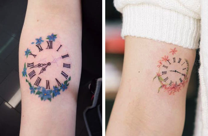 Tatuaggio Tattoo Orologio Femminile