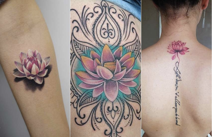 Tattoo Tatuaggio Forza Interiore Fiori Loto