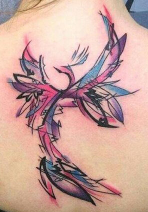 Tatuaggio Tattoo Fenice Geometrico