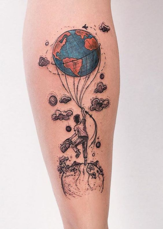 Tatuaggio Tattoo Mappa Mappamondo Viaggio Avventura