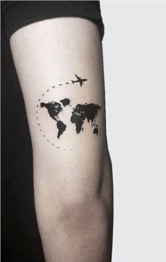 Tatuaggio Tattoo Mondo Mappamondo Aereo