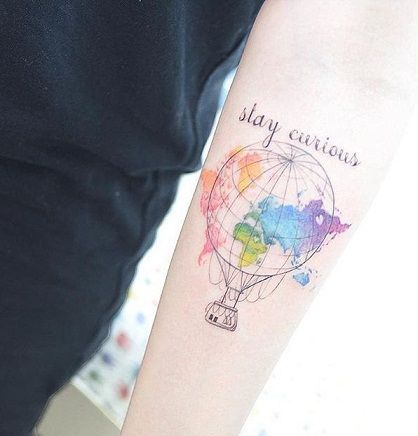 Tatuaggio Tattoo Mondo Mappamondo Frase Scritta