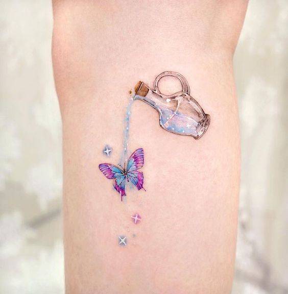Tatuaggio Tattoo Farfalla Caraffa Colore