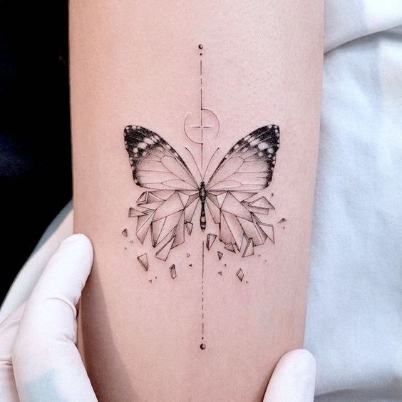 Tatuaggio Tattoo Farfalla Cristallo