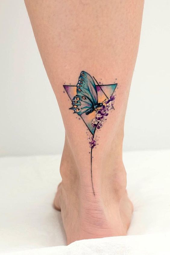 Tatuaggio Tattoo Farfalla Geometrico Watercolor