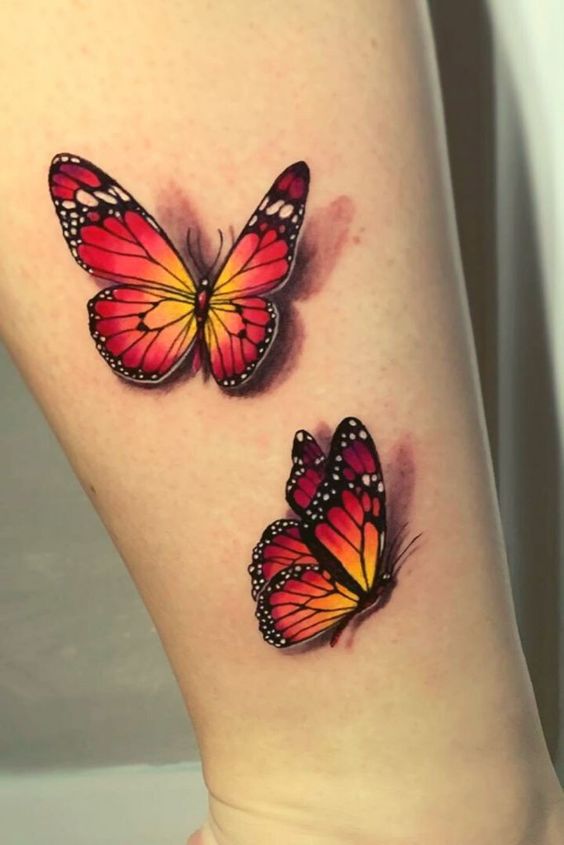 Tatuaggio Tattoo Farfalla Monarca 3D