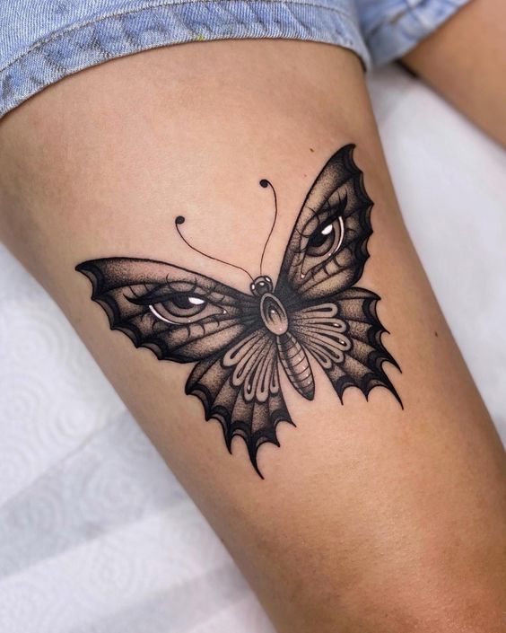 Tatuaggio Tattoo Farfalla Occhi Donna