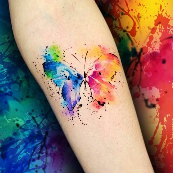 Tatuaggio Tattoo Farfalla Watercolor Acquerello
