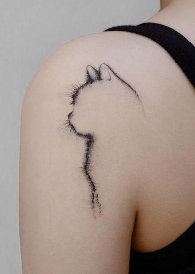 Tatuaggio Tattoo Gatto Stilizzato di Profilo