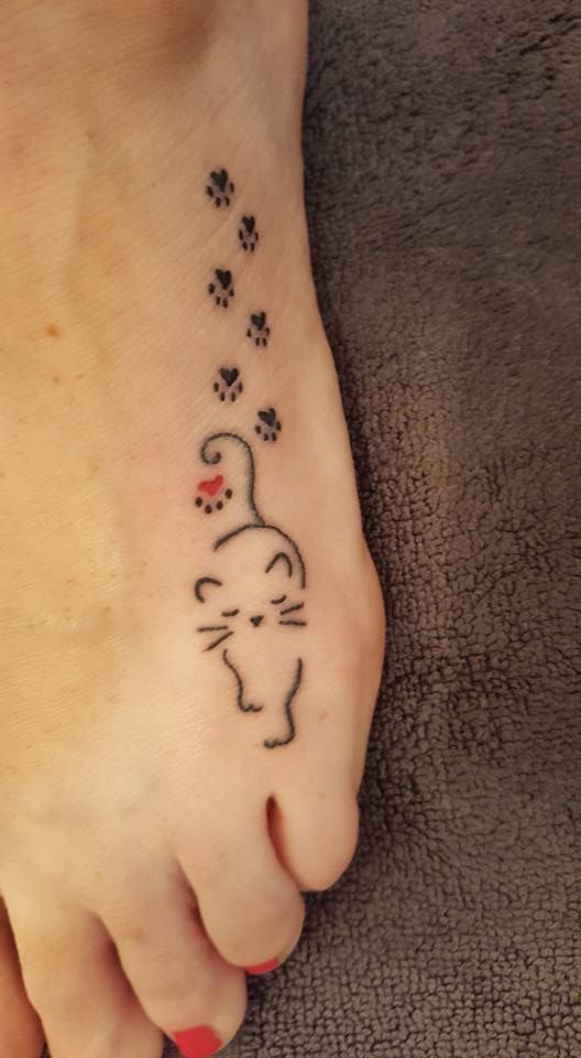 Tatuaggio Tattoo Gatto Zampe Piedi