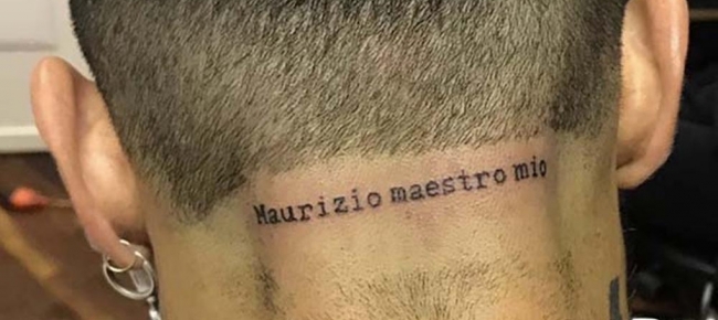 Tattoo Tatuaggio Fabrizio Corona Maurizio Maestro Mio
