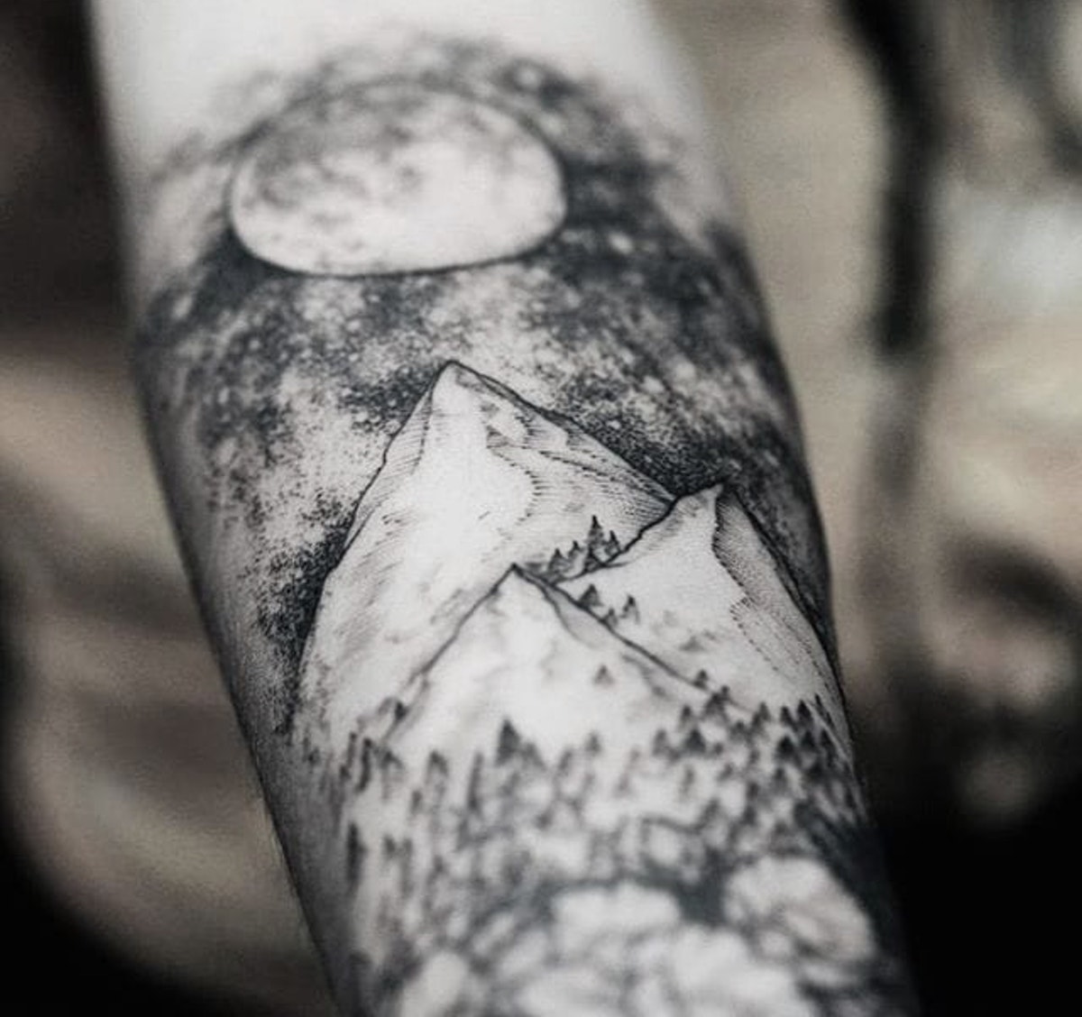 Tatuaggio Tattoo Montagna Cielo