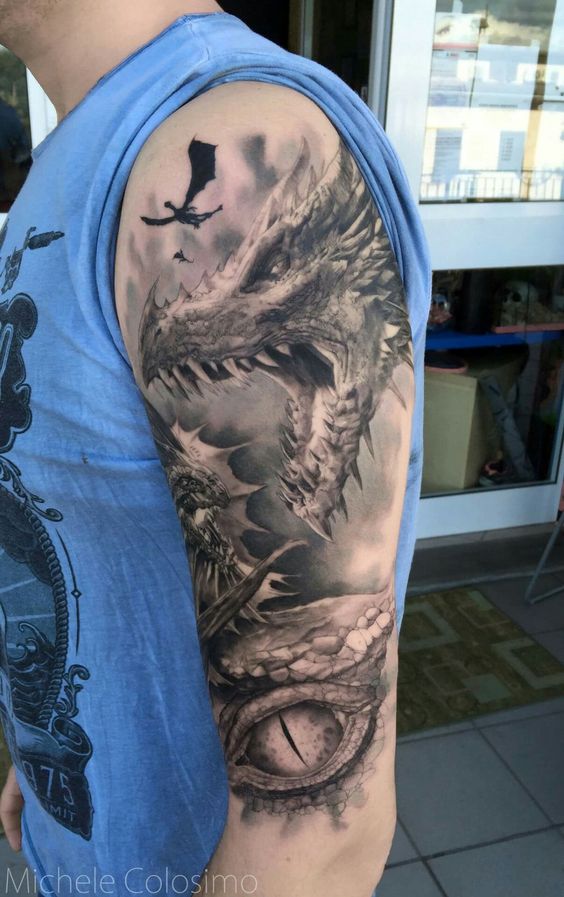 Tatuaggio Tattoo Drago Europeo