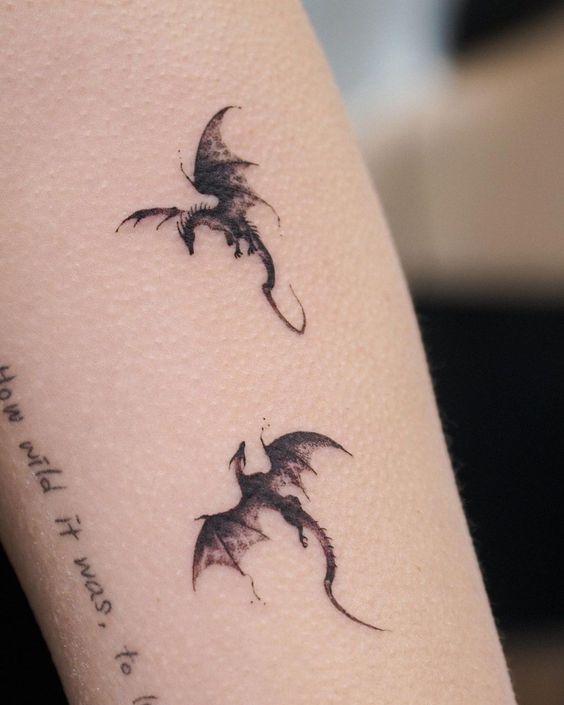 Tatuaggio Tattoo Drago Minimal Piccolo