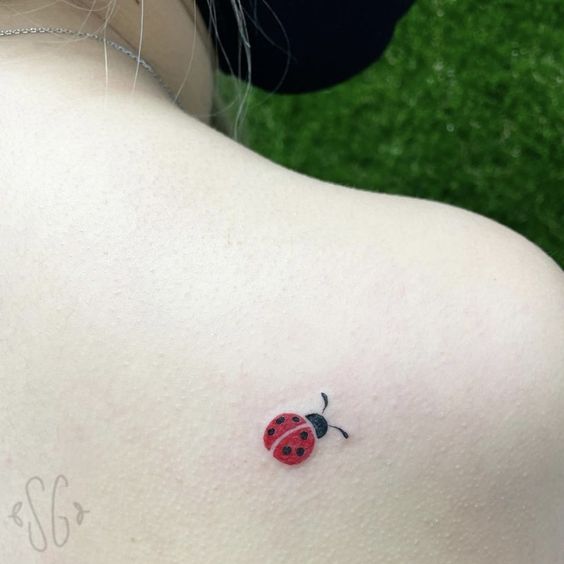 Tatuaggio Tattoo Coccinella Minimal