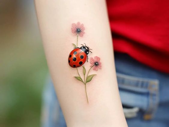 Tatuaggio Tattoo Coccinella Natura Sette Punti