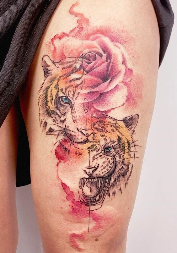 Tattoo Tatuaggio Tigre Acquerello