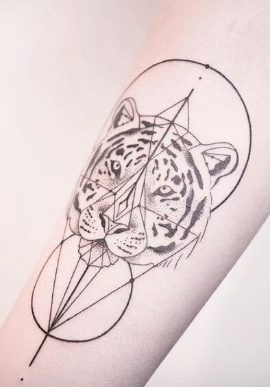 Tattoo Tatuaggio Tigre Geometrico