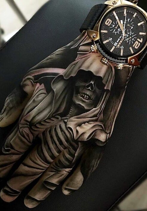 Tatuaggio Tattoo Mano Scheletro