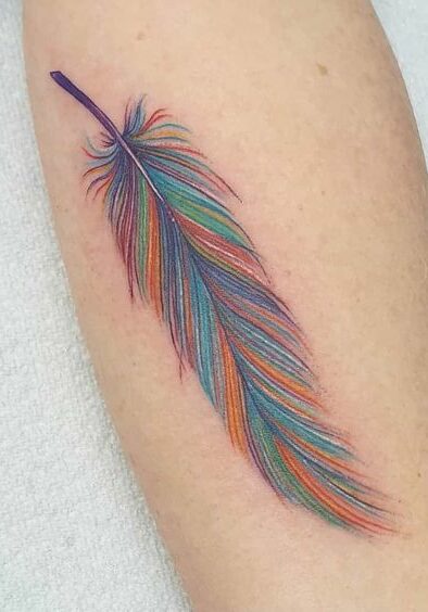 Tatuaggio Tattoo Piuma Multicolor