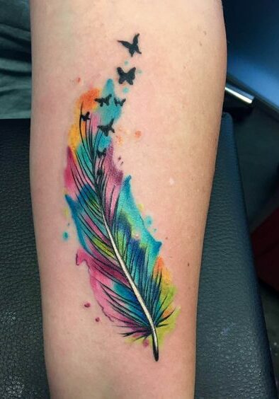 Tatuaggio Tattoo Piuma Uccelli