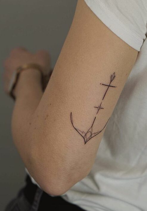 Tatuaggio Tattoo Ancora Minimal