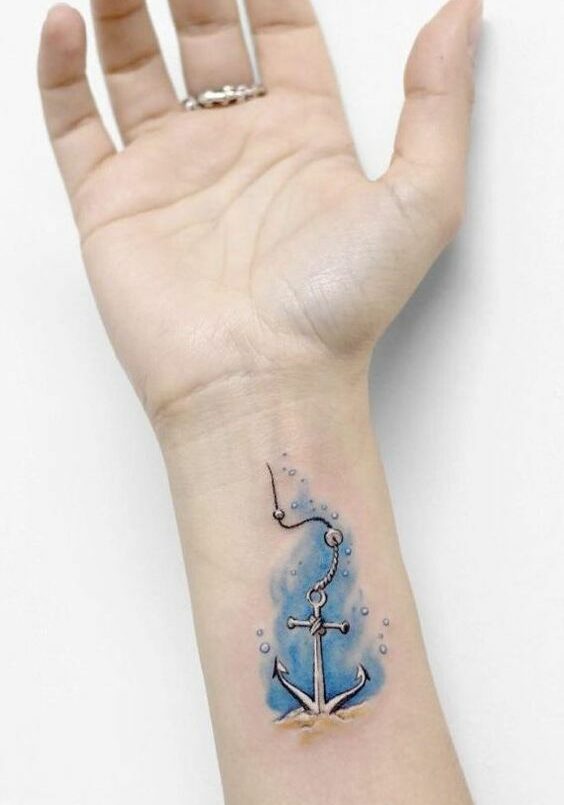 Tatuaggio Tattoo Ancora in Fondo al Mare
