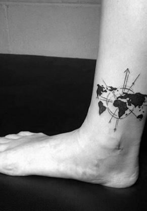 Tatuaggio Tattoo Caviglia Uomo Mondo