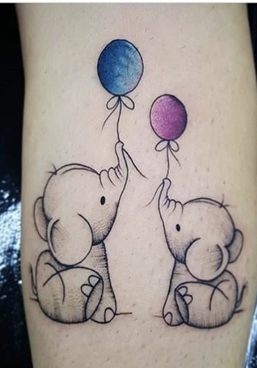 Tatuaggio Tattoo Elefante Cuccioli