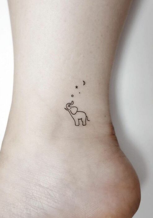 Tatuaggio Tattoo Elefante Piccolo Caviglia