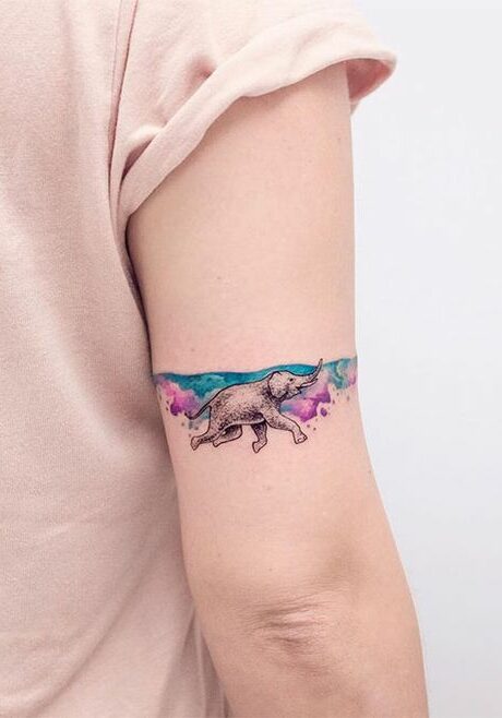 Tatuaggio Tattoo Elefante che Nuota