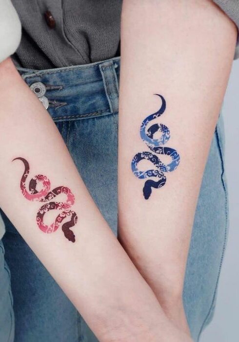 Tatuaggio Tattoo Serpente Colorato