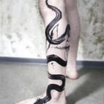 Tatuaggio Tattoo Serpente Gamba