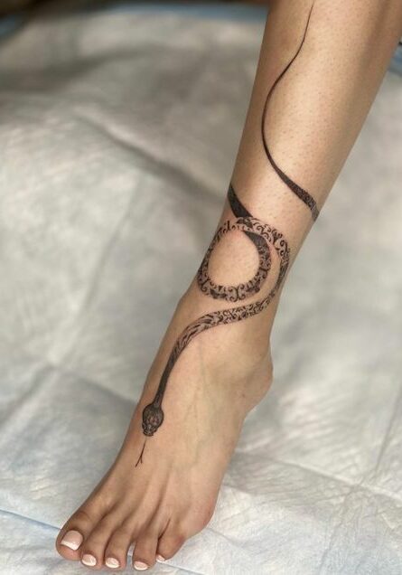 Tatuaggio Tattoo Serpente Piede