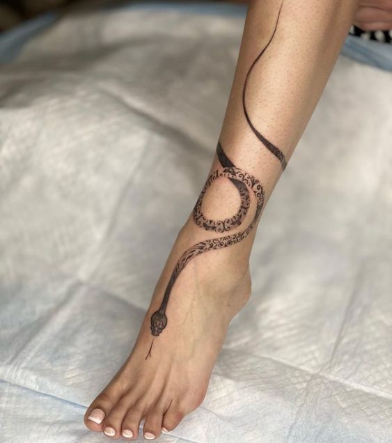 Tatuaggio Tattoo Serpente Piede