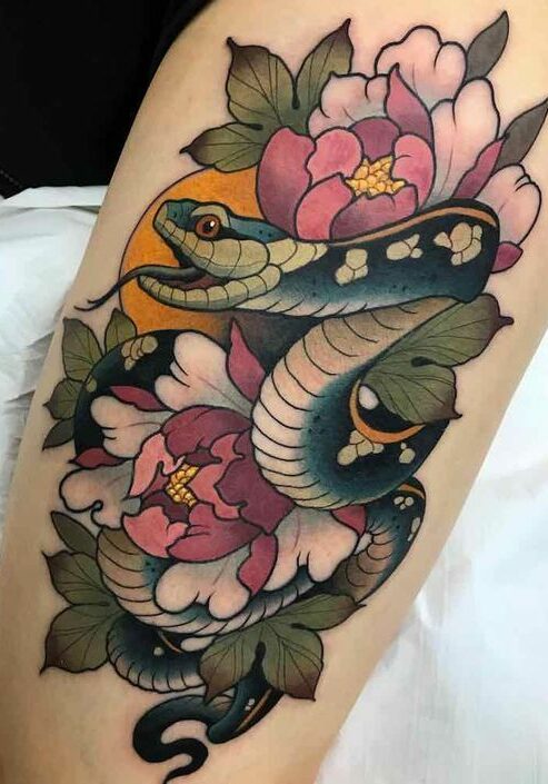 Tatuaggio Tattoo Serpente Stile Giapponese