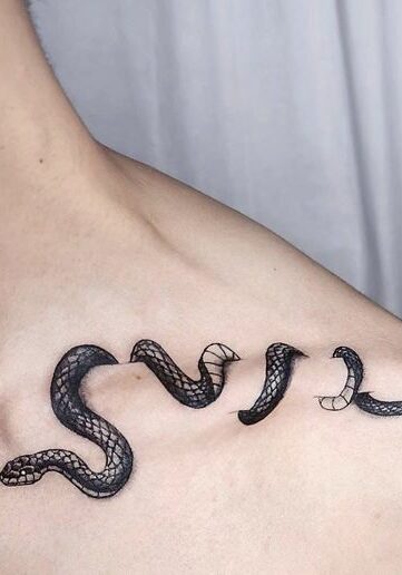 Tatuaggio Tattoo Serpente Tridimensionale