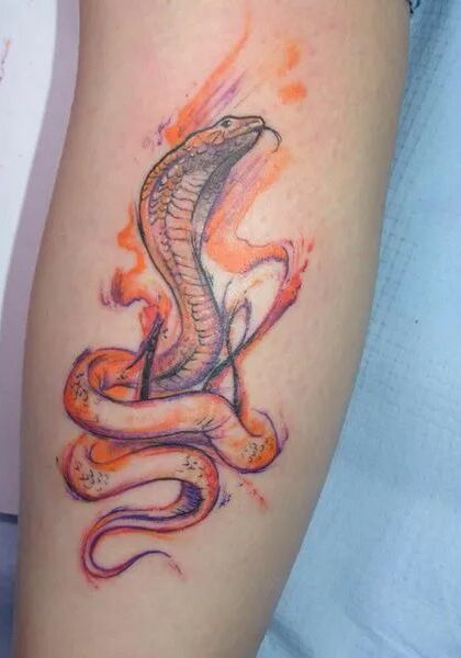 Tatuaggio Tattoo Serpente Watercolor