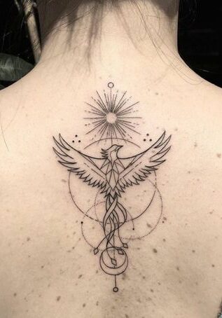 Tatuaggio Tattoo Fenice e Sole