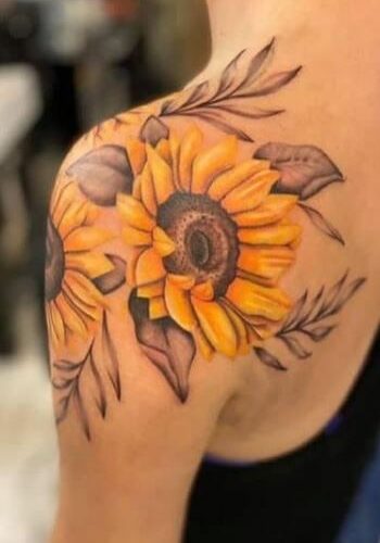 Tatuaggio Tattoo Girasole Spalla