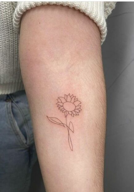 Tatuaggio Tattoo Girasole Stilizzato