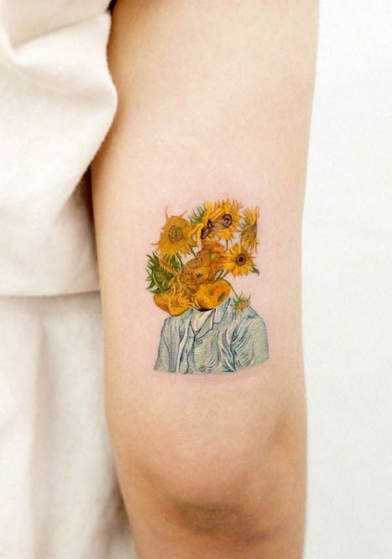 Tatuaggio Tattoo Girasole Van Gogh