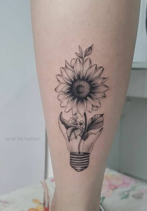 Tatuaggio Tattoo Girasole e Lampadina