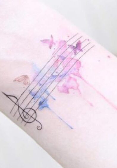 Tatuaggio Tattoo Musica Pentagramma Musicale