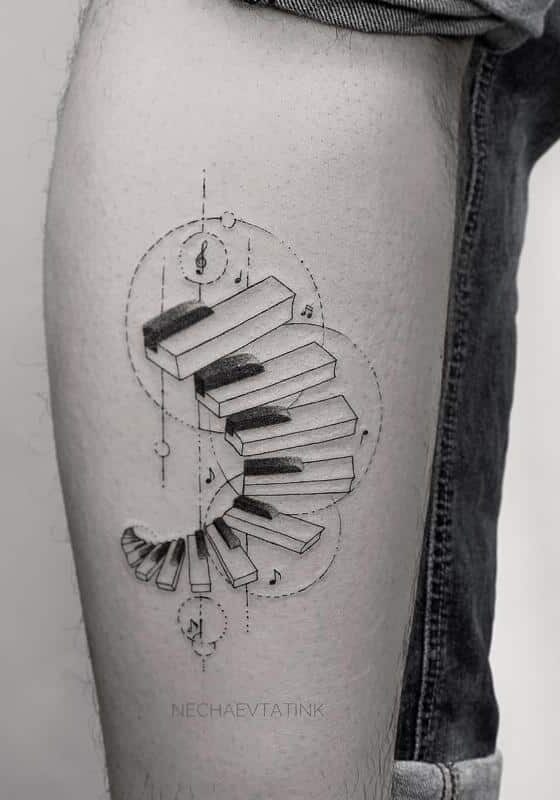 Tatuaggio Tattoo Musica Pianoforte