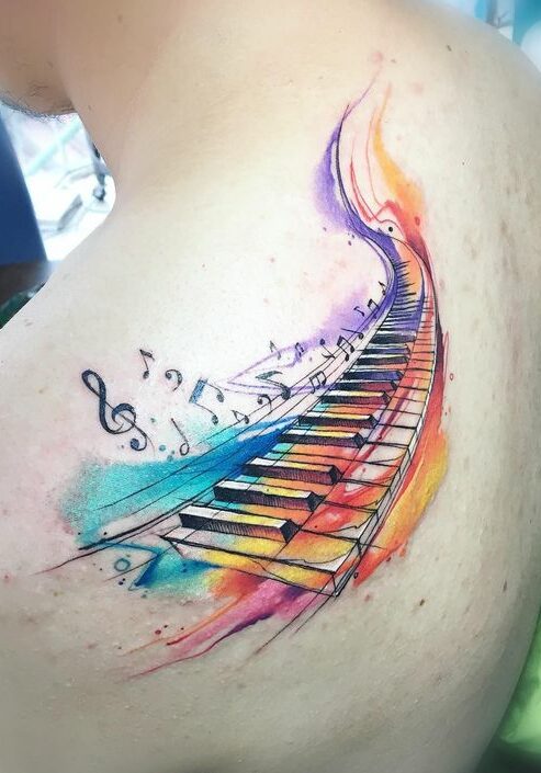 Tatuaggio Tattoo Musica Watercolor